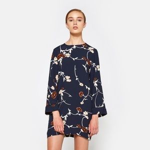 GANNI Dalton Crepe Mini Dress in Total Eclipse